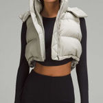 Lululemon  Womens Wunder Puff Cropped Vest Hood 8 Raw Linen Minimalist Gorpcore Photo 0