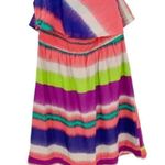 Shoshanna ANTHROPOLOGIE Silk  Serrapi Strapless Striped Ruffle Mini Dress Size 4 Photo 5