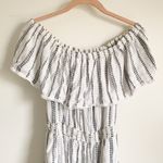 Lulus Lulu’s See ya there striped Off The Shoulder Romper Photo 4