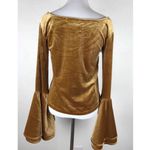 Torn By Ronny Kobo Ronny Kobo Velvet Sabrina Bell Sleeve Top Gold Holiday Christmas Photo 2