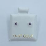 Bebe Real 14k Gold Tiny earrings purple Earrings  Photo 0