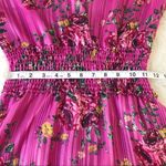 WAYF  Pink Floral Long Sleeve‎ Mini Dress Cocktail Party Low Back Satin XS New Photo 12