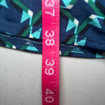 Laundry by Shelli Segal  Blue Green Geometric Blouse Drawstring Tie Mini Dress 10 Photo 8