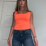 ZARA orange square neck tank Photo 0