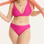J.Crew NWT Hot Pink Ribbed High Rise Cheeky Swim Bottom Size XXL Photo 7