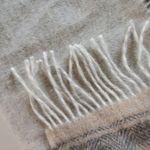 Ecru Kuna & Gray Baby Alpaca Fringe Scarf 12x64 Photo 2