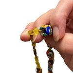 Vintage Italian Murano Moretti Millefiori Art Glass Beaded Necklace 30” *READ Yellow Photo 5