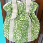 No Boundaries  Green and Cream Botanical Tote Bag Photo 0