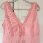 Lulus NWT Lulu’s Beautiful Allure Light Pink Pleated Crochet Lace Maxi Dress Photo 8