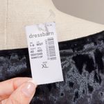 Dress Barn Women's Black Scoop Neck 3/4 Sleeve Stretch Velvet Blouse Size XL Photo 5