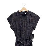Nine West  Glitter Jumpsuit Black Size M NWT Photo 6
