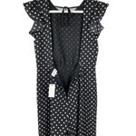 Sugar Lips Black & White Polka Dot Flitter Sleeve Open Back Jumpsuit Size Large Photo 10