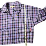 Teddy Fresh  Purple Plaid Full Zip Cropped Jacket Size: S Photo 3