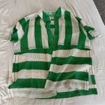 Free People  Del Mar striped cabana mesh shirt green Photo 2