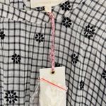 Love Shack Fancy Lorelei Charcoal Floral Gingham Plaid Mini Dress Size Large Photo 8