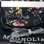 Magnolia and Vine Versa Collection Bag. Size Medium Black Leather flowers Magnet Photo 2