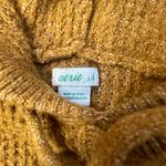Aerie gold waffle knit pullover sweater with hood, women’s size large Photo 2