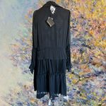 Frank Remme black long sleeve scarf dress NWOT( has a flaw) Size L Photo 1