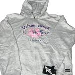Delray Beach Florida Womens Medium Hoodie Distressed Shark Flower Hoodie Gift Gray Photo 1