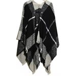 Woven Heart  Fringe Plaid Poncho NWOT Photo 4