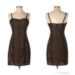BCBGMAXAZRIA Strapless Bodycon Cocktail Dress Mini Corset Striped Black Size 6 Photo 1