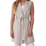 Bella Dahl  Linen Sleeveless Belted Blazer NWTs Tan size small Photo 0