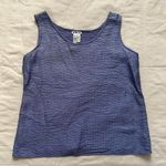 Vintage textured periwinkle lavender blue silk tank top Size small Photo 4