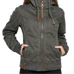 Naketano  Brave New World Jacket Bomber Full Zip Hooded 100% Cotton Green Small Photo 0