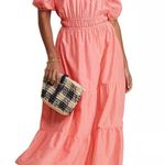 Vineyard Vines NWT  Tiered Maxi Dress Cayman Pink Womens Size Medium Short Sleeve Photo 0