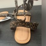 Old Navy Leopard Faux Suede Ankle Tie Sandals  Size 7 NWT Photo 3