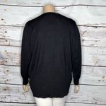 Ashley Stewart  NWT Size 26 Classic Black Button Down Sweater Cardigan Photo 2