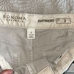 Sonoma Women's Boyfriend Corduroy Pants Mid Rise Stretch Size 2 Stone Color Photo 4