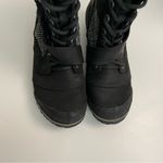 Sorel  Boots Slimboot Combat Leather Ankle Buckle Lace Up Herringbone Tweed Black Photo 1