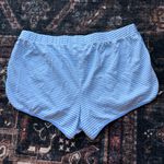 Lake blue white striped pajama lounge shorts Pima cotton Size M Photo 4
