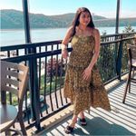 Nicholas ADELE Black and Gold Floral Cotton Tiered Ruffle Sundress Size 4 Maxi‎ Photo 3