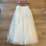 Sherri Hill NEW  Embroidered Floral 50343 Strapless Tulle Prom Dress Size 12 Photo 1