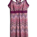 prAna  Amaya Geometric Athleisure Tank Dress Casual Size Medium Burgundy Pink Photo 0