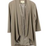 Alberto Makali ‎ Elegant Tan Open Front Drape Blazer Office Siren Careerwear M Photo 1