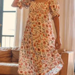 Anthropologie NEW By Mark D. Sikes Smocked Puff-Sleeve Dress Floral Photo 0