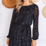 Made with love black velvet burnout dress size‎ small NWT Photo 0