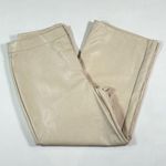 Bagatelle Collection Cream Color Cropped Wide Leg Leather Pants Womens Size L Photo 2