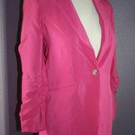 Elizabeth and James NWT Heather Blazer in Fuchsia Pink Ruched Sleeve Crepe 2 $495 Photo 10