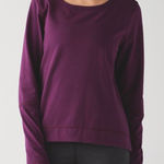Lululemon  Belle Long Sleeve French Terry Pullover Top Heathered Red Grape Small Photo 0