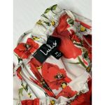 Lulu's Adjustable White Halter Blouse Poppy Floral MEDIUM Cottagecore Feminine Photo 7