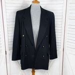 Pendleton ‎ Wool Double Breasted Blazer Jacket Black 10 Photo 4