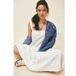 Free People  Dainty Ethereal Cottage Primavera Lace Eyelet Midi Dress White XL Photo 5