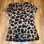 Y2K Spice Girls Short Sleeve Mesh New York and Company Top Size Small Cheetah Brown Photo 4