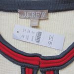 J.Crew NWT  Emilie Sweater Lady Jacket Ivory Red Navy Contrast Trim Cardigan XL Photo 4