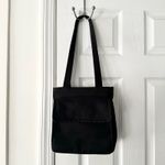 Kenneth Cole  Reaction Y2K Black Nylon Front Flap Pocket Square Shoulder Tote Bag Photo 1