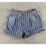 American Eagle  Shorts Womens 6‎ Paperbag High Waist Stripe Boho Photo 2
